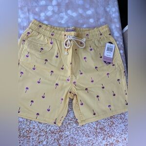 Yellow Palm Tree Swim Shorts
